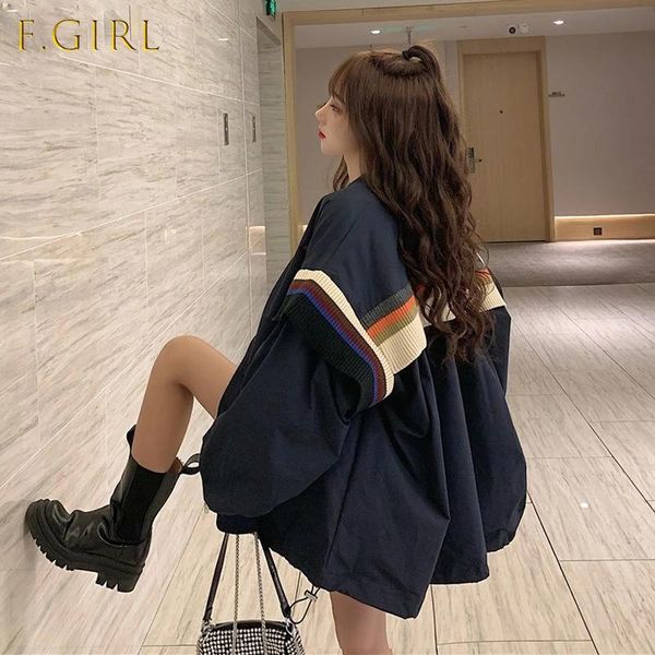 women's jackets basic autumn oversize patchwork korean style zipper loose streetwear bf ulzzang harajuku retro outwear students chic, Black;brown
women's jackets basic autumn oversize patchwork korean style zipper loose streetwear bf ulzzang harajuku retro outwear students chic, Black;brown