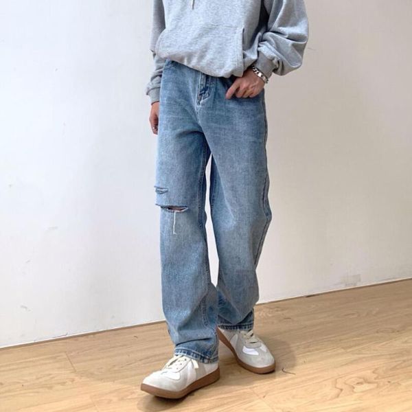 men's jeans denim trousers korean 2021 spring autumn blue holes for male hip hop streetwear straight pants vintage w2083
men's jeans denim trousers korean 2021 spring autumn blue holes for male hip hop streetwear straight pants vintage w2083