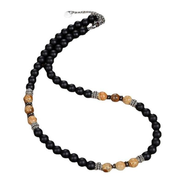 chokers vintage nature stone beaded choker necklaces volcanic rock stainless steel beads necklace for men him health jewelry, Golden;silver
chokers vintage nature stone beaded choker necklaces volcanic rock stainless steel beads necklace for men him health jewelry, Golden;silver