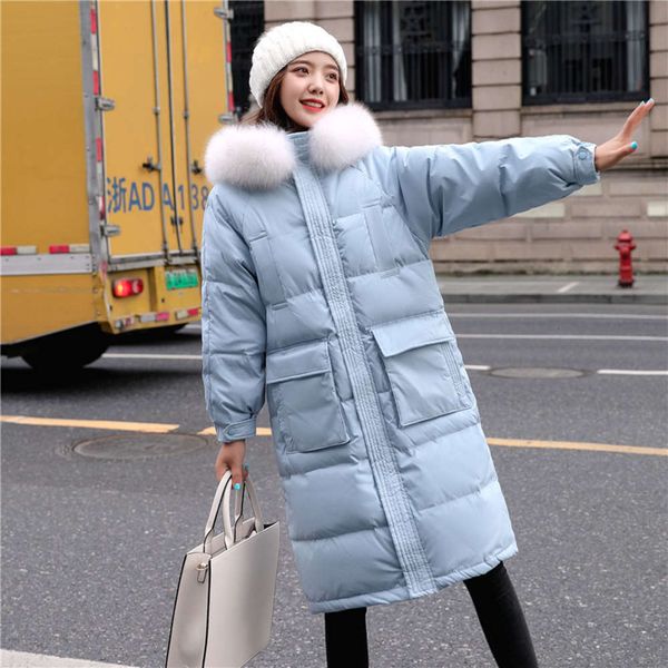 light luxurylong 2020 women's winter fashionable new middle style thickened white down jacket with large feather collar parka coats for, Black
light luxurylong 2020 women's winter fashionable new middle style thickened white down jacket with large feather collar parka coats for, Black