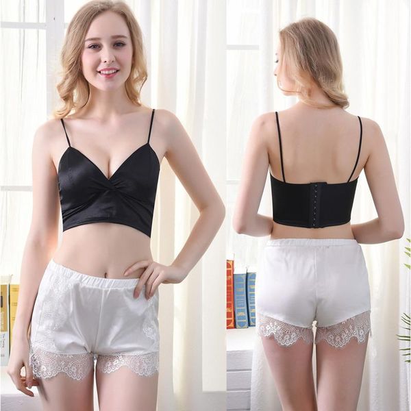 camisoles & tanks women satin breast wrapped bra deep v wire8 hook and eye wide crop, Black;white
camisoles & tanks women satin breast wrapped bra deep v wire8 hook and eye wide crop, Black;white