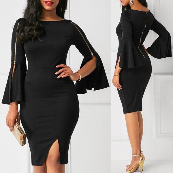 casual dresses women long sleeve zipper bodycon flare evening party club mini dress, Black;gray
casual dresses women long sleeve zipper bodycon flare evening party club mini dress, Black;gray