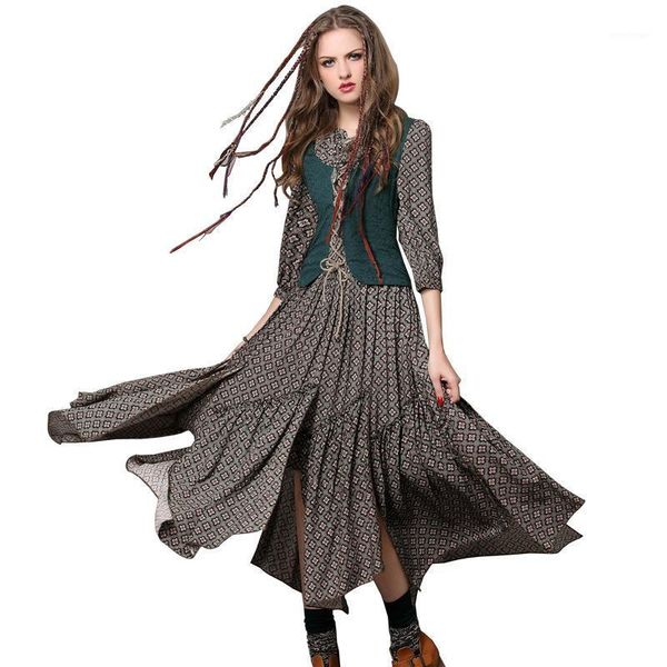 autumn women dress vintage tunic cotton combo dresses elegant lady printed fake two piece female splicing irregular casual, Black;gray
autumn women dress vintage tunic cotton combo dresses elegant lady printed fake two piece female splicing irregular casual, Black;gray