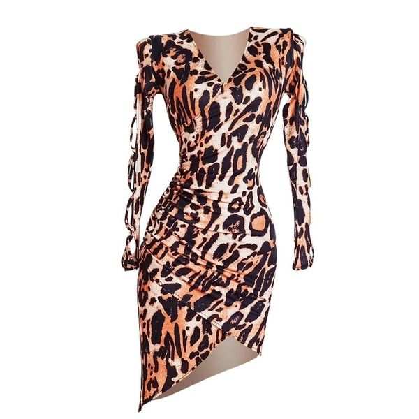 stage wear latin dance dress female personality leopard print practice irregular long sleeve performance, Black;red
stage wear latin dance dress female personality leopard print practice irregular long sleeve performance, Black;red