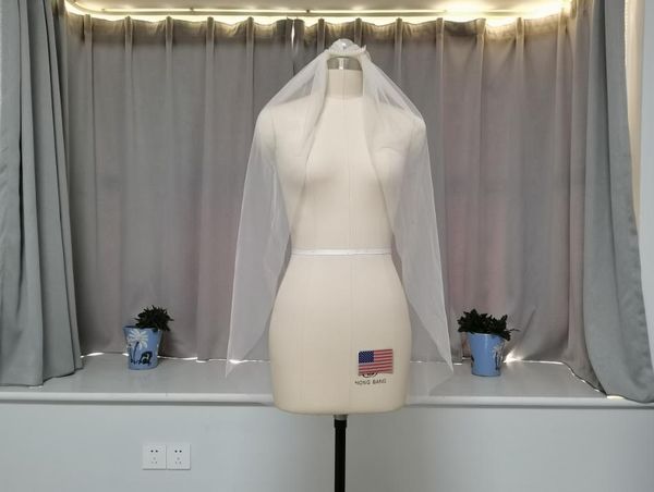 bridal veils simple white tulle veil short ivory wedding, Black
