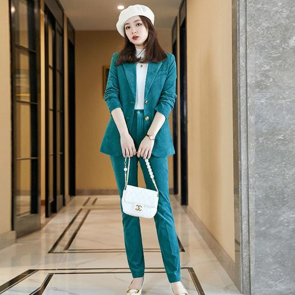 women's two piece pants fall winter women blazer and sets 2 pieces ol styles fashion green jacket coat formal professional trouser suit, White
women's two piece pants fall winter women blazer and sets 2 pieces ol styles fashion green jacket coat formal professional trouser suit, White