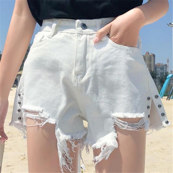 women's shorts women denim tassel hollow side slit rivet burr 2021 summer solid color high waist tearing wind wide leg, White;black
women's shorts women denim tassel hollow side slit rivet burr 2021 summer solid color high waist tearing wind wide leg, White;black