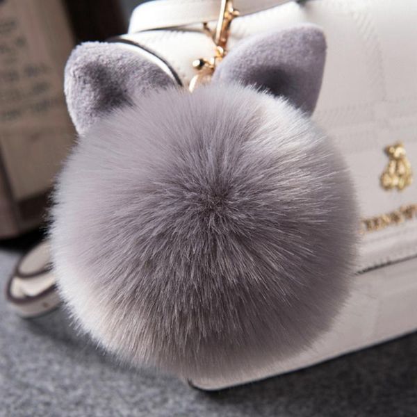 keychains cute fluffy ear fur ball key chain rings pendant lovely pompom artificial keychain women car bag ring, Silver
keychains cute fluffy ear fur ball key chain rings pendant lovely pompom artificial keychain women car bag ring, Silver
