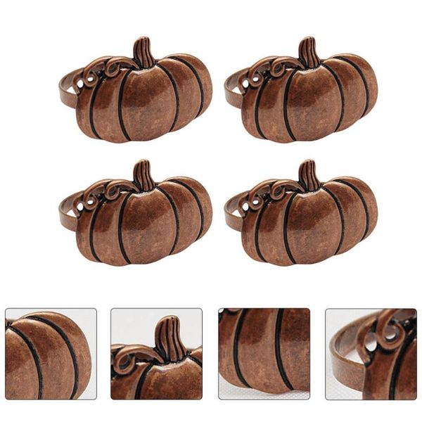 napkin rings 4pcs pumpkin shaped buckles table accessories