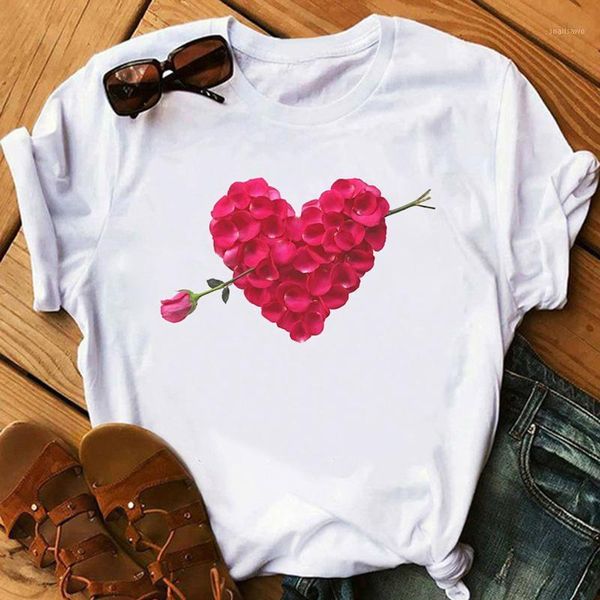 women's t-shirt tee valentine's day print summer harajuku fashion round-neck short sleeve cute t shirt streetwear, White
women's t-shirt tee valentine's day print summer harajuku fashion round-neck short sleeve cute t shirt streetwear, White