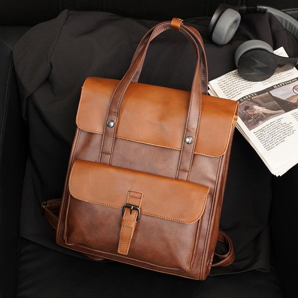 backpack japanese retro men fashion pu leather men's student school bag multifunction handbag lapbackpacks male
backpack japanese retro men fashion pu leather men's student school bag multifunction handbag lapbackpacks male