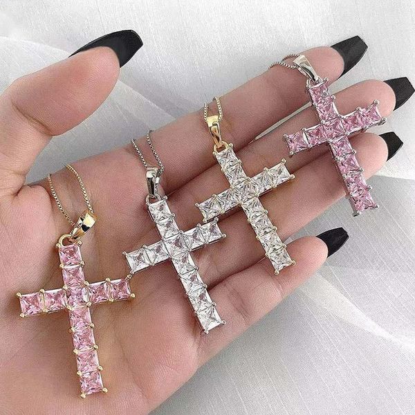 pendant necklaces huitan hip hop girl's cross necklace with brilliant cubic zirconia rock party accessories for women personality gift, Silver
pendant necklaces huitan hip hop girl's cross necklace with brilliant cubic zirconia rock party accessories for women personality gift, Silver