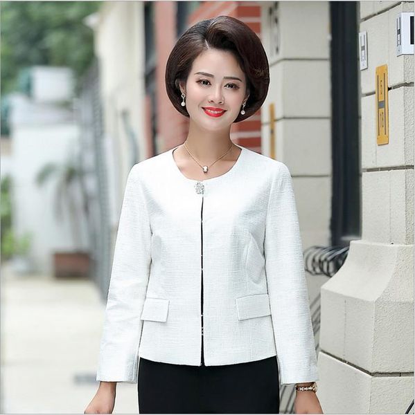 women's suits & blazers short blazer spring autumn women 2021 middle age mother o-neck coat, White;black
women's suits & blazers short blazer spring autumn women 2021 middle age mother o-neck coat, White;black