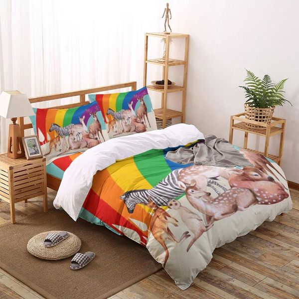 bedding sets rainbow animal deer zebra print comforter set duvet cover king bed home housse de couette gift
bedding sets rainbow animal deer zebra print comforter set duvet cover king bed home housse de couette gift