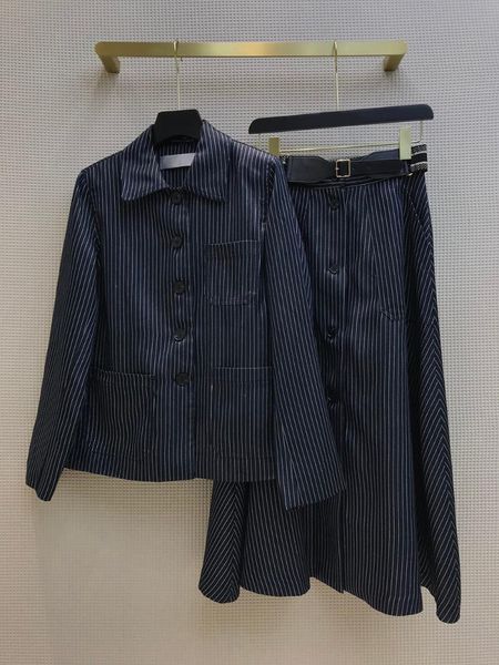 two piece dress 20 autumn show models navy style striped jacket french british vintage + long skirts women, White
two piece dress 20 autumn show models navy style striped jacket french british vintage + long skirts women, White