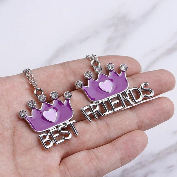 2pcs/set friends rhinestone crown heart necklaces bff friendship imitation cake necklace jewelry for couple christmas gift, Silver
2pcs/set friends rhinestone crown heart necklaces bff friendship imitation cake necklace jewelry for couple christmas gift, Silver