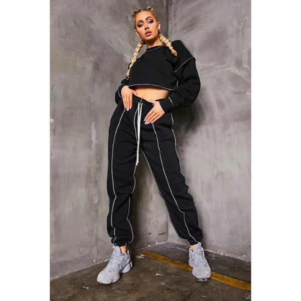 women's two piece pants 2pcs solid color sports set long sleeve crop elastic waist drawstring women outfit fitness, White
women's two piece pants 2pcs solid color sports set long sleeve crop elastic waist drawstring women outfit fitness, White