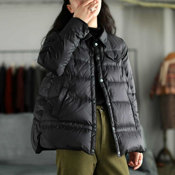 short white duck down feather turtleneck to female loose jacket y33 fs5r, Black
short white duck down feather turtleneck to female loose jacket y33 fs5r, Black
