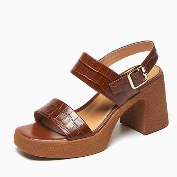 sandals fanyuan summer female square high heels office for women ankle strap genuine leather woman ladies comfortable shoes, Black
sandals fanyuan summer female square high heels office for women ankle strap genuine leather woman ladies comfortable shoes, Black