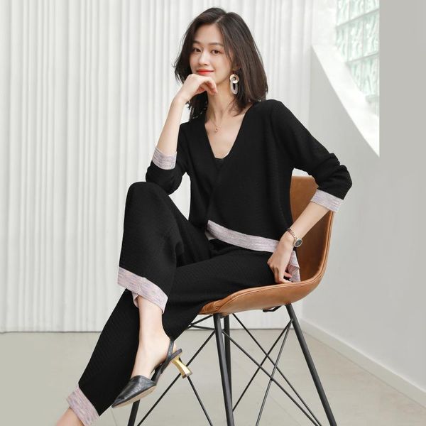 women's two piece pants 2021 office lady 2 set spring casual clothing loose and elegant year-old female costume, White
women's two piece pants 2021 office lady 2 set spring casual clothing loose and elegant year-old female costume, White