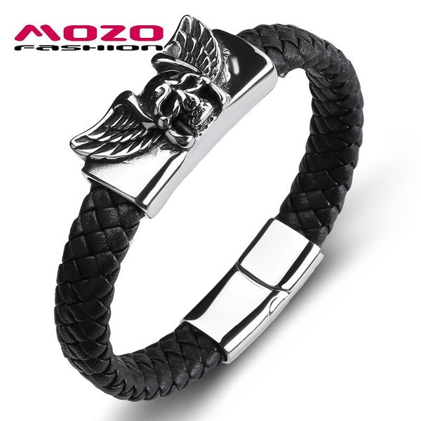 charm bracelets mozo fashion trendy men bracelet leather skeleton wing stainless steel simple man collocation punk cuff jewelry 128, Golden;silver
charm bracelets mozo fashion trendy men bracelet leather skeleton wing stainless steel simple man collocation punk cuff jewelry 128, Golden;silver