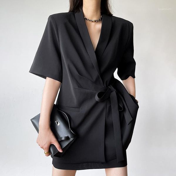 women's suits & blazers zcsmll turn-down collar black blazer women short sleeve korean fashion solid color 2021 summerspring coat, White;black
women's suits & blazers zcsmll turn-down collar black blazer women short sleeve korean fashion solid color 2021 summerspring coat, White;black