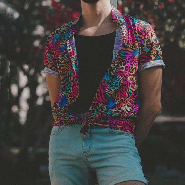 men's casual shirts summer vintage man shirt 2021 leopard print turn-down collar blouse short sleeve loose hawaiian henley camisas, White;black
men's casual shirts summer vintage man shirt 2021 leopard print turn-down collar blouse short sleeve loose hawaiian henley camisas, White;black