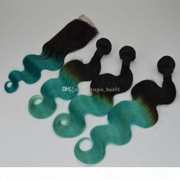 wholesale 100% human hair ombre brazilian hair extensions 1b green ombre hair weave 3 bundles with teal green lace closure body wave bundles, Black;brown
wholesale 100% human hair ombre brazilian hair extensions 1b green ombre hair weave 3 bundles with teal green lace closure body wave bundles, Black;brown