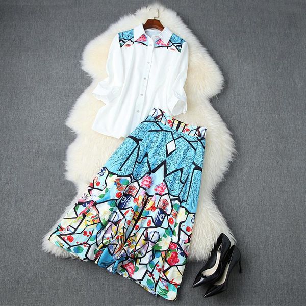 women's tracksuits high street est 2021 stylish runway suit set 3/4 sleeve blouse shirt novelty print skirt, Gray
women's tracksuits high street est 2021 stylish runway suit set 3/4 sleeve blouse shirt novelty print skirt, Gray