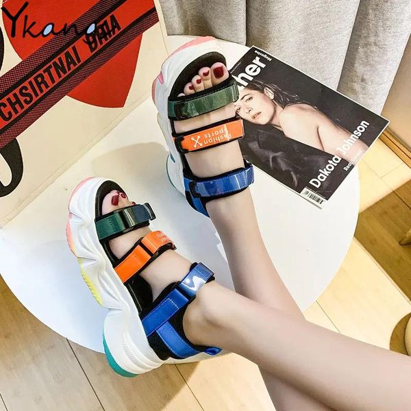sandals rainbow color block stretch cloth platform women summer all-match increase beach outdoor leisure ladies sneakers, Black
sandals rainbow color block stretch cloth platform women summer all-match increase beach outdoor leisure ladies sneakers, Black