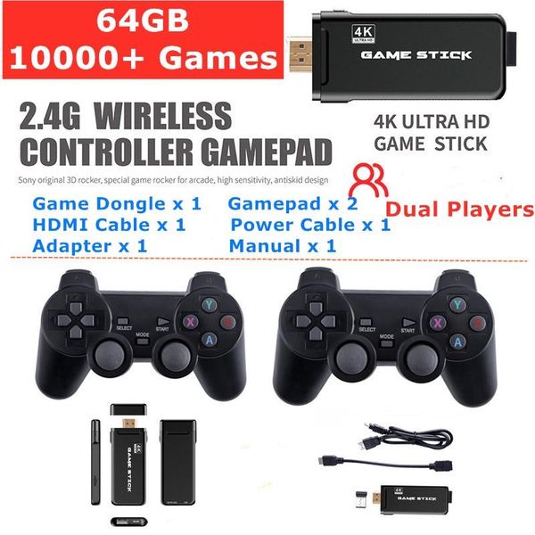 u8 game stick 4k ultra hd tv video game dongle ps1 emulators double 2.4g wireless gamepad controller 3d console
u8 game stick 4k ultra hd tv video game dongle ps1 emulators double 2.4g wireless gamepad controller 3d console