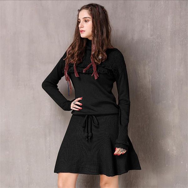 casual dresses vintage knitted winter dress for women 2021 cotton wool vestidos turtleneck ruffles string waist a-line, Black;gray
casual dresses vintage knitted winter dress for women 2021 cotton wool vestidos turtleneck ruffles string waist a-line, Black;gray