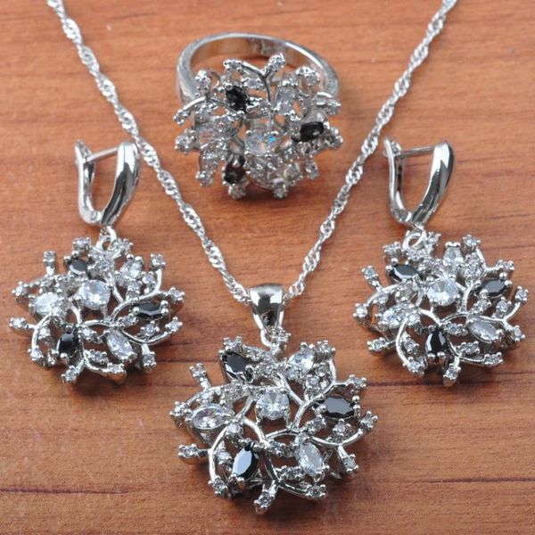 earrings & necklace selling fashion black cubic zirconiajewelry sets wedding jewelry for women pendant ring js0605, Silver
earrings & necklace selling fashion black cubic zirconiajewelry sets wedding jewelry for women pendant ring js0605, Silver