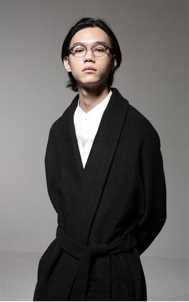 men's trench coats autumn and winter lapel solid color pajama collar loose kimono japanese belt design woolen coat, Tan;black
men's trench coats autumn and winter lapel solid color pajama collar loose kimono japanese belt design woolen coat, Tan;black