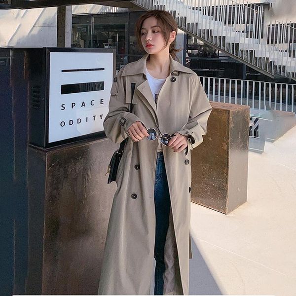 women's trench coats windbreaker female 2021 autumn spring coat korean plus size double breasted ladies long chic 6q, Tan;black
women's trench coats windbreaker female 2021 autumn spring coat korean plus size double breasted ladies long chic 6q, Tan;black