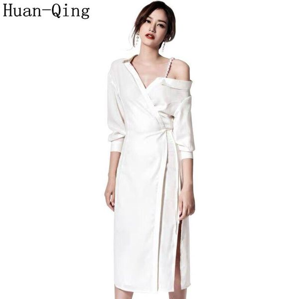 casual dresses office lady black white shirt dress runway women off shoulder spaghetti strap vestidos lace-up split party, Black;gray
casual dresses office lady black white shirt dress runway women off shoulder spaghetti strap vestidos lace-up split party, Black;gray