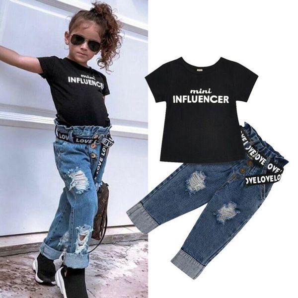 clothing sets 1-6y summer toddler kids baby girl clothes letter t-shirt denim pants jeans outfits, White
clothing sets 1-6y summer toddler kids baby girl clothes letter t-shirt denim pants jeans outfits, White