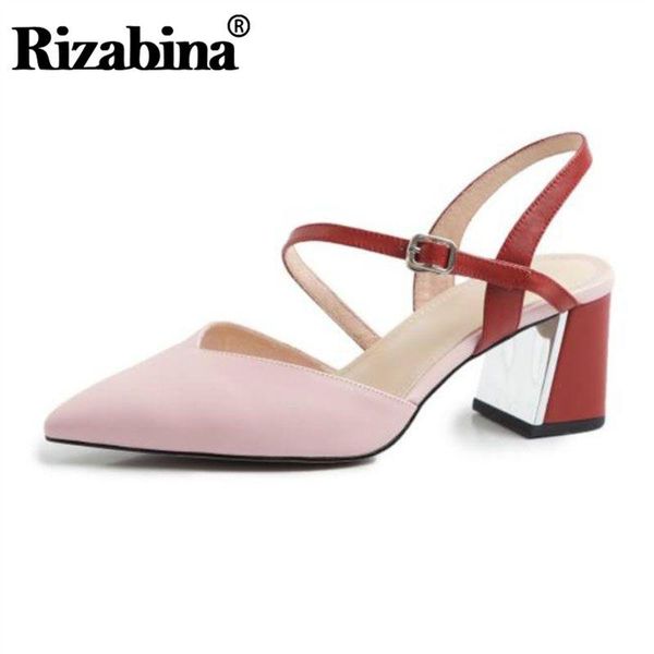 dress shoes rizabina real leather summer sandals women fashion mixed color pointed toe high heels party footwear size 34-39, Black
dress shoes rizabina real leather summer sandals women fashion mixed color pointed toe high heels party footwear size 34-39, Black