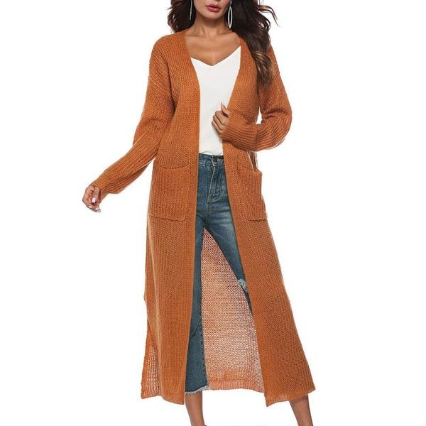 women's wool & blends simple women autumn pockets woolen yarn knitted hollow out long coat cardigan, Black
women's wool & blends simple women autumn pockets woolen yarn knitted hollow out long coat cardigan, Black