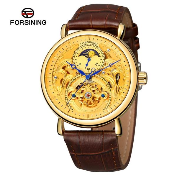 wristwatches forsining stylish automatic skeleton men watch moon phase wristwatch mechanical steampunk clock, Slivery;brown
wristwatches forsining stylish automatic skeleton men watch moon phase wristwatch mechanical steampunk clock, Slivery;brown