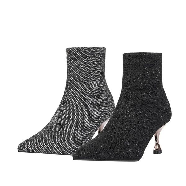 boots women sock high heel thin heels booties woman fashion 2021 autumn winter ankle sequin silver, Black
boots women sock high heel thin heels booties woman fashion 2021 autumn winter ankle sequin silver, Black