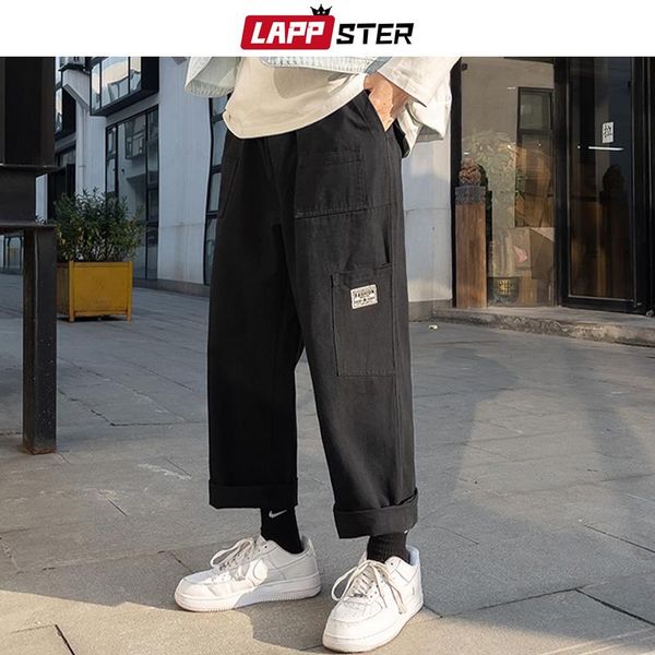 men's pants lappster men harajuku streetwear wide leg sweatpants 2021 spring mens vintage pockets patchwork cargo male japanese, Black
men's pants lappster men harajuku streetwear wide leg sweatpants 2021 spring mens vintage pockets patchwork cargo male japanese, Black
