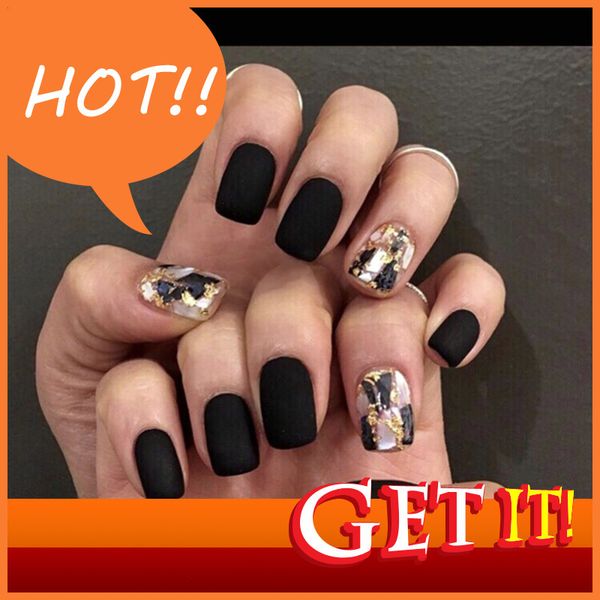 decorated diy hand nail stylist nina 380 - black frosted shell fake nail patch wear finished 24 es, Red;gold
decorated diy hand nail stylist nina 380 - black frosted shell fake nail patch wear finished 24 es, Red;gold