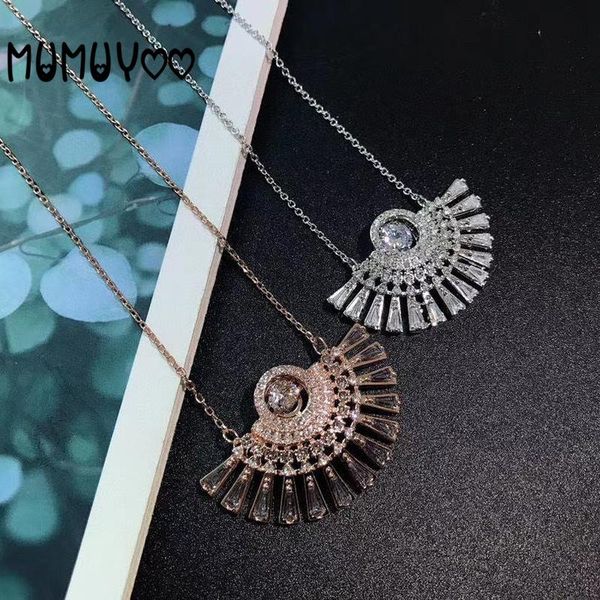 pendant necklaces 2021 sparkling heart crystal fan shape women's necklace exquisite romantic skirt clavicle chain female jewelry, Silver
pendant necklaces 2021 sparkling heart crystal fan shape women's necklace exquisite romantic skirt clavicle chain female jewelry, Silver