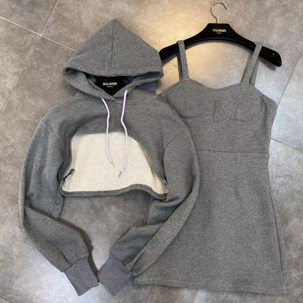 2021 New Spring Arrival with Hood Harvest Sleeveless Pullovers Sweater Mini Dress of Two Female Ensemble 2kyi, Black;gray
2021 New Spring Arrival with Hood Harvest Sleeveless Pullovers Sweater Mini Dress of Two Female Ensemble 2kyi, Black;gray