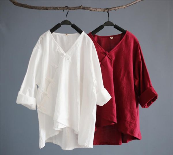 women's blouses & shirts vintage summer style camisas femininas 2021 women shirt cotton linen button white red irregular plus size loos
women's blouses & shirts vintage summer style camisas femininas 2021 women shirt cotton linen button white red irregular plus size loos