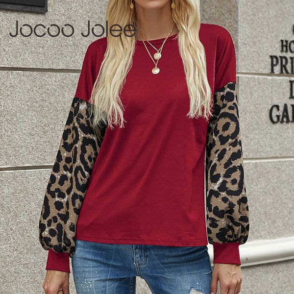 jocoo jolee vintage leopard print patchwork t shirt casual lantern sleeve o neck loose tshirts women autumn tunic 210619, White
jocoo jolee vintage leopard print patchwork t shirt casual lantern sleeve o neck loose tshirts women autumn tunic 210619, White