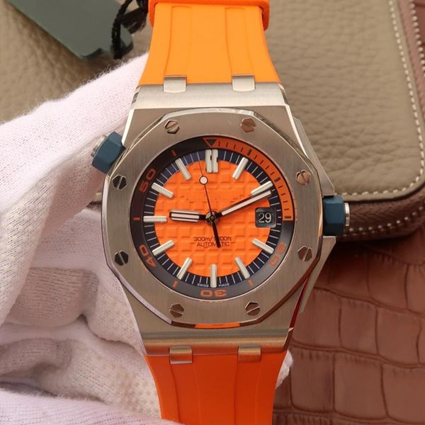 wristwatches men's watch luxury automatic mechanical for men 15710st. orange rubber strap 42mm diameter 1:1, Slivery;brown
wristwatches men's watch luxury automatic mechanical for men 15710st. orange rubber strap 42mm diameter 1:1, Slivery;brown