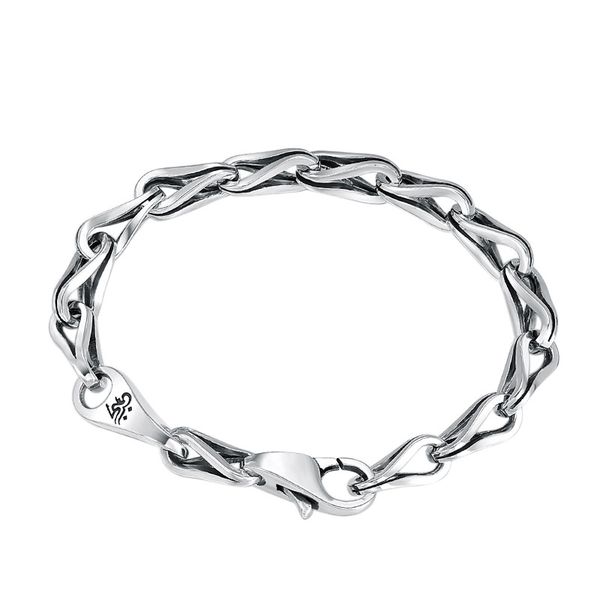 925 sterling silver teardrop link chain bracelets american european antique handmade vintage designer luxury jewelry accessories gifts, Black
925 sterling silver teardrop link chain bracelets american european antique handmade vintage designer luxury jewelry accessories gifts, Black