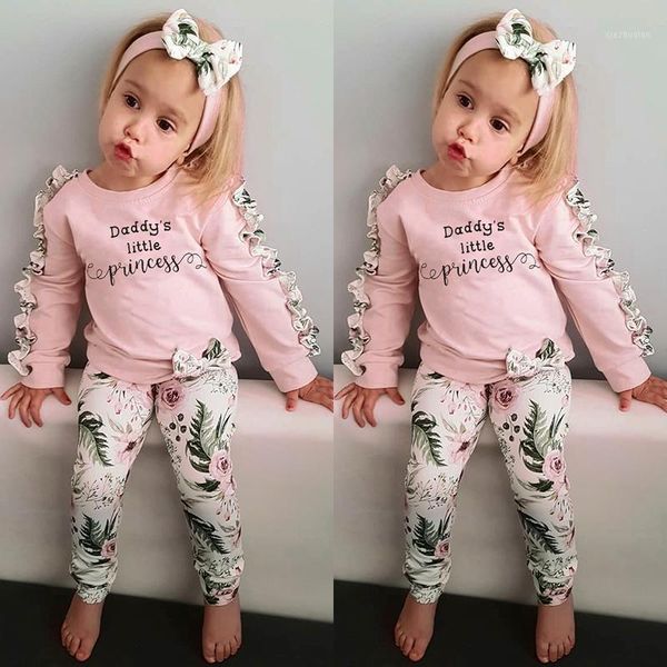 2020 autumn winter cute pretty infant baby girls clothes 3pcs ruffles sleeve letter floral pink pullover +pants+headband1, White
2020 autumn winter cute pretty infant baby girls clothes 3pcs ruffles sleeve letter floral pink pullover +pants+headband1, White